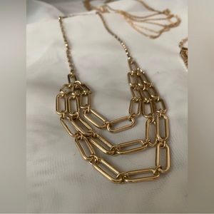Three Golden Layered Chain Necklace (discounts on necklace bundles)